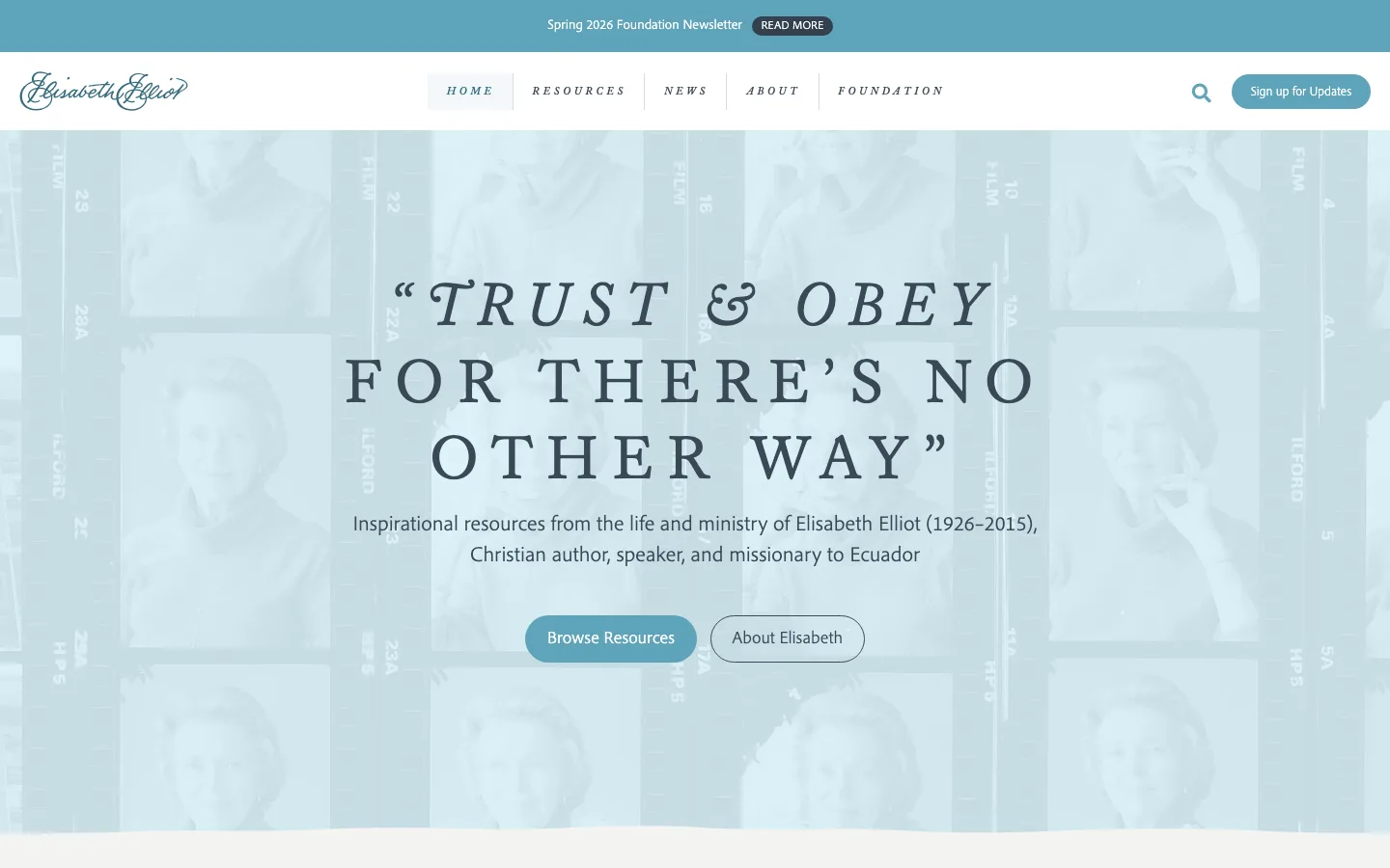 Elisabeth Elliot Foundation homepage